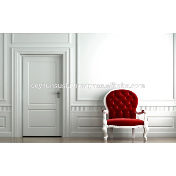 Новый дизайн роскошный Литой интерьер белой лакированной двери